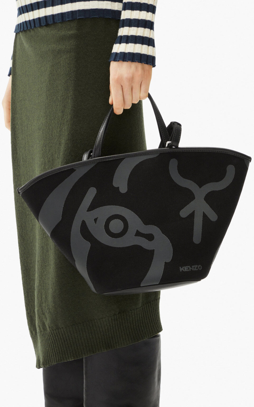 Sac À Main Kenzo Femme Small Arc Toile Noir OMQCT-1296